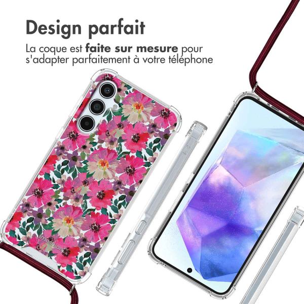 imoshion Coque Design avec cordon Samsung Galaxy A55 - Flower Water