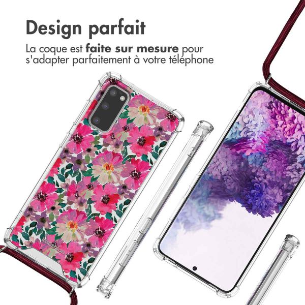 imoshion Coque Design avec cordon Samsung Galaxy S20 - Flower Water