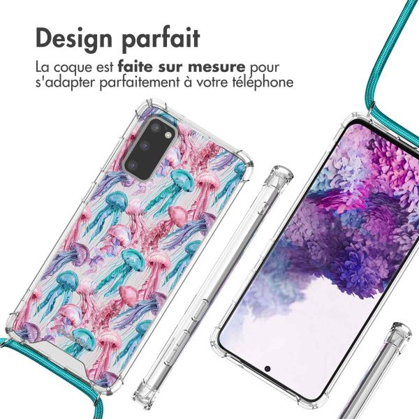 imoshion Coque Design avec cordon Samsung Galaxy S20 - Jellyfish Watercolor