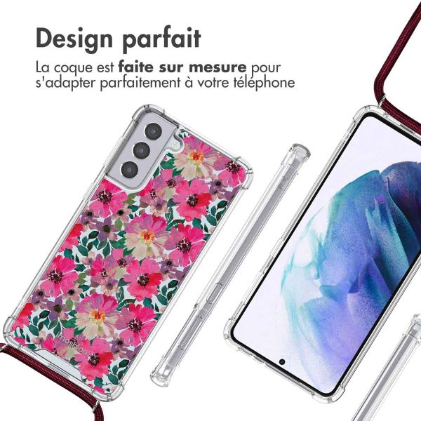 imoshion Coque Design avec cordon Samsung Galaxy S21 - Flower Water