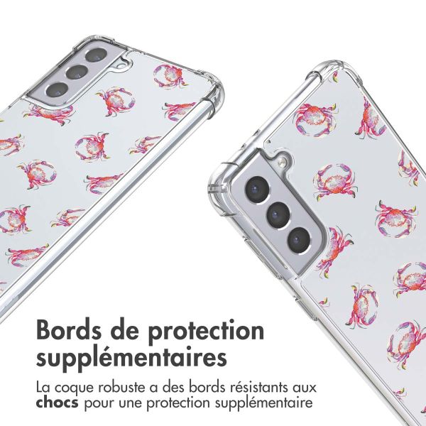 imoshion Coque Design avec cordon Samsung Galaxy S21 - Crab Watercolor