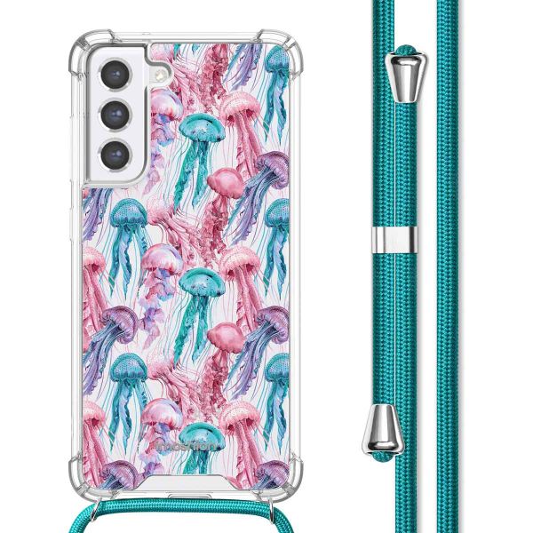 imoshion Coque Design avec cordon Samsung Galaxy S21 FE - Jellyfish Watercolor