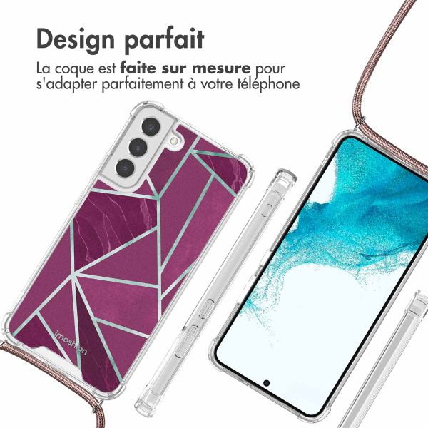 imoshion Coque Design avec cordon Samsung Galaxy S22 - Bordeaux Graphic