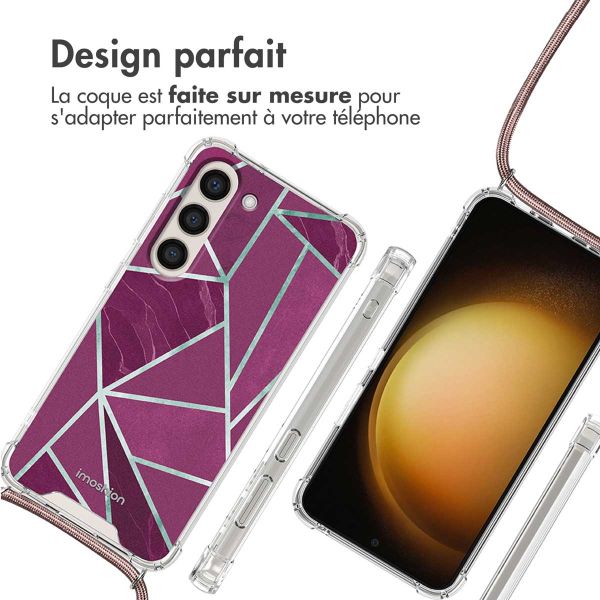 imoshion Coque Design avec cordon Samsung Galaxy S23 Plus - Bordeaux Graphic