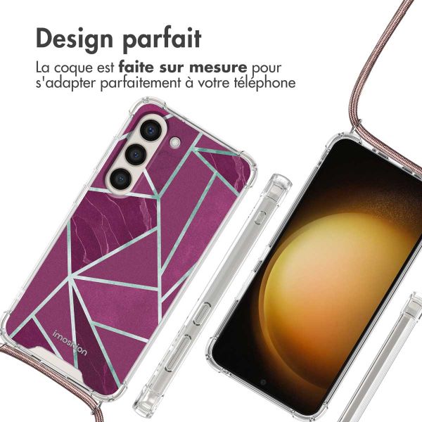 imoshion Coque Design avec cordon Samsung Galaxy S23 - Bordeaux Graphic