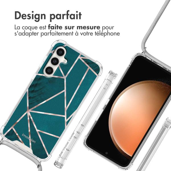 imoshion Coque Design avec cordon Samsung Galaxy S23 FE - Petrol Green Graphic