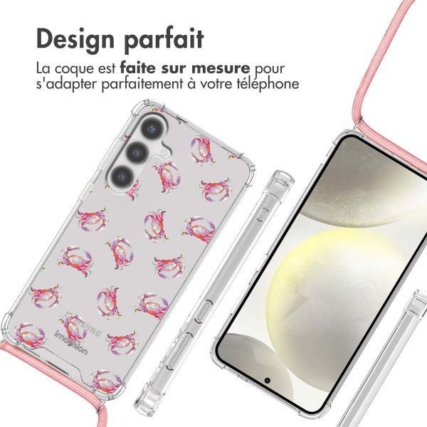 imoshion Coque Design avec cordon Samsung Galaxy S24 - Crab Watercolor