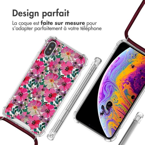 iMoshion Coque Design avec cordon iPhone Xs / X - Flower Water