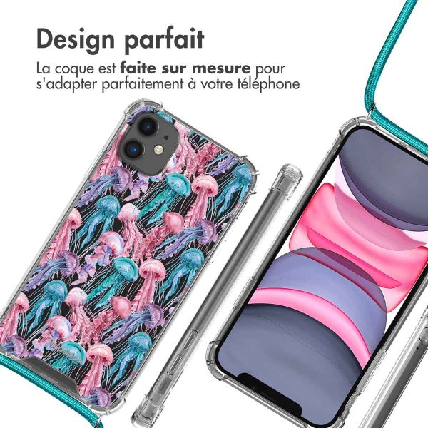 iMoshion Coque Design avec cordon iPhone 11 - Jellyfish Watercolor
