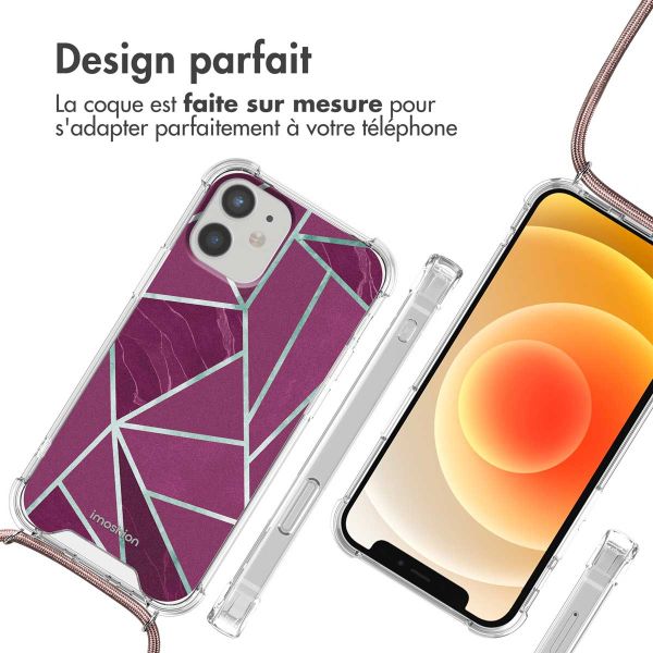 iMoshion Coque Design avec cordon iPhone 12 Mini - Bordeaux Graphic