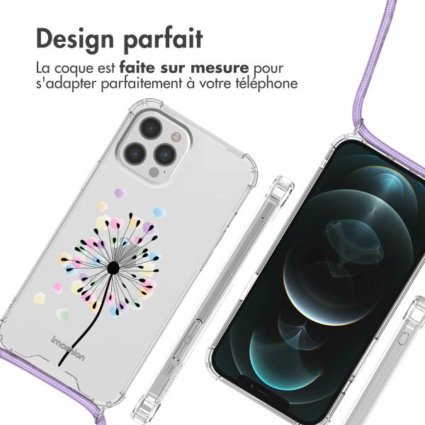iMoshion Coque Design avec cordon iPhone 12 (Pro) - Sandstone Dandelion