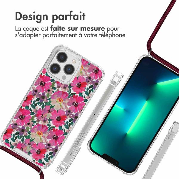 iMoshion Coque Design avec cordon iPhone 13 Pro - Flower Water