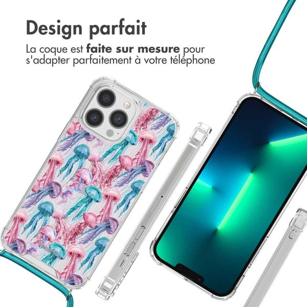 iMoshion Coque Design avec cordon iPhone 13 Pro - Jellyfish Watercolor