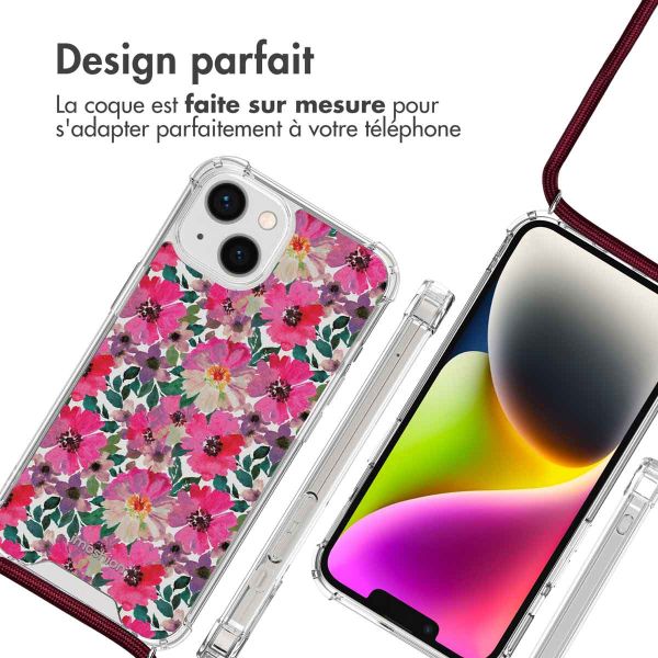 iMoshion Coque Design avec cordon iPhone 14 - Flower Water