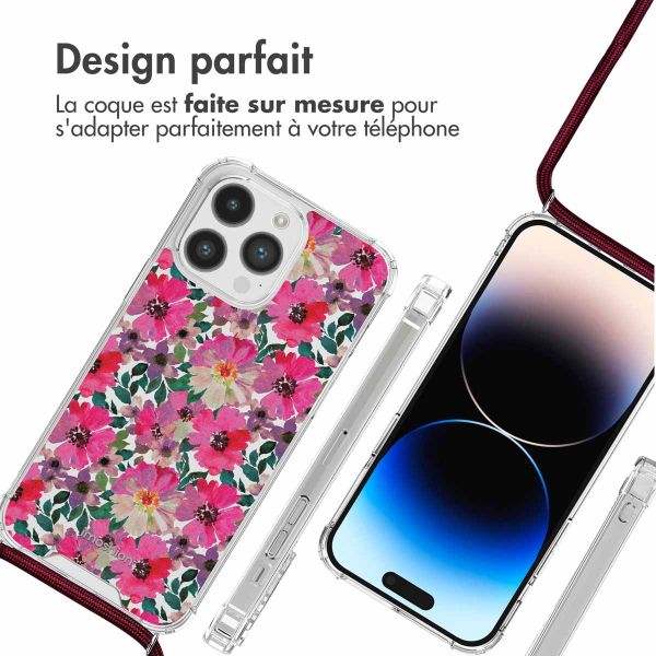 iMoshion Coque Design avec cordon iPhone 14 Pro - Flower Water