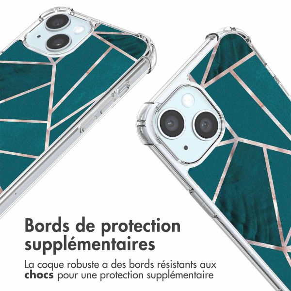 imoshion Coque Design avec cordon iPhone 15 - Petrol Green Graphic