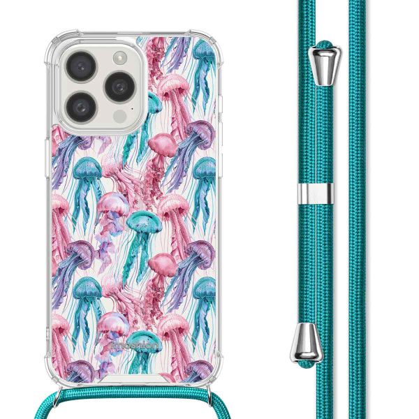 imoshion Coque Design avec cordon iPhone 15 Pro Max - Jellyfish Watercolor