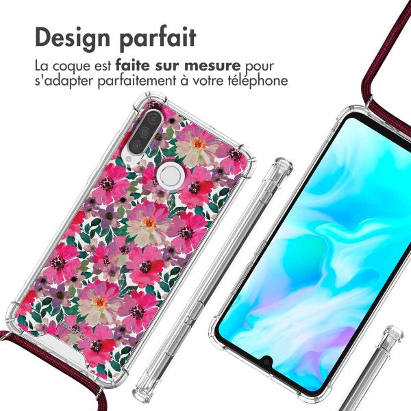 imoshion Coque Design avec cordon Huawei P30 Lite - Flower Water