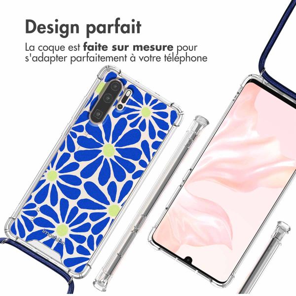 imoshion Coque Design avec cordon Huawei P30 Pro - Cobalt Blue Flowers Connect