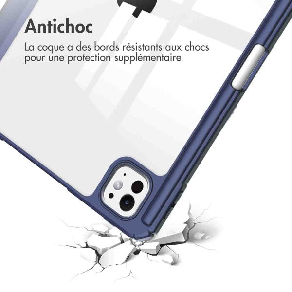 iMoshion Coque tablette rigide Trifold iPad Pro 11 (2024) M4 - Bleu foncé