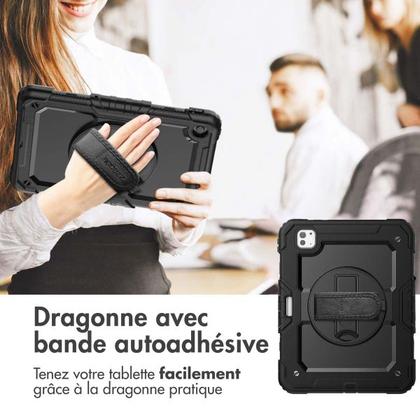 Accezz Coque arrière robuste avec bandoulière iPad Pro 11 (2024) M4 - Noir