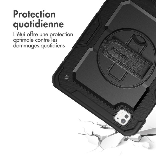 Accezz Coque arrière robuste avec bandoulière iPad Pro 11 (2024) M4 - Noir