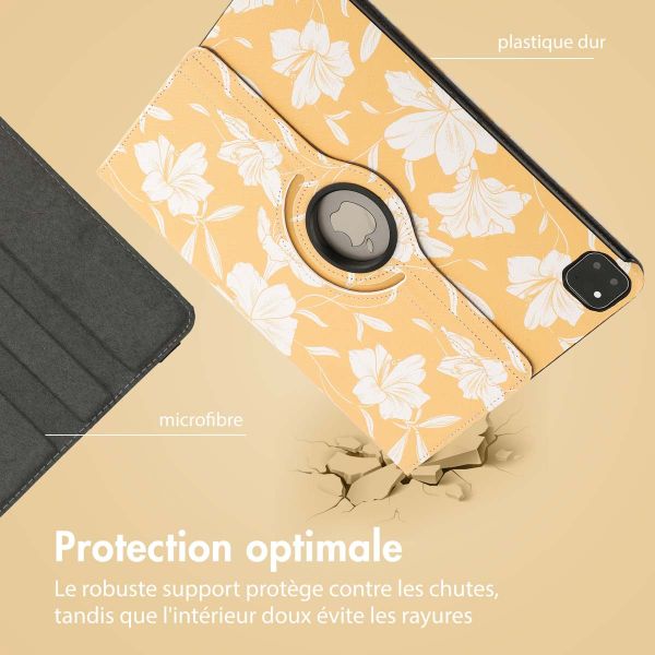 imoshion Coque tablette Design rotatif à 360° iPad Pro 13 (2024) M4 - Yellow Flowers