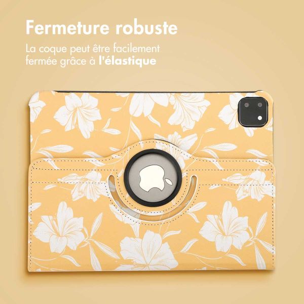 imoshion Coque tablette Design rotatif à 360° iPad Pro 11 (2024) M4 - Yellow Flowers