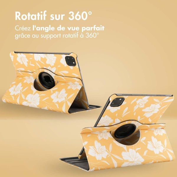 imoshion Coque tablette Design rotatif à 360° iPad Pro 11 (2024) M4 - Yellow Flowers