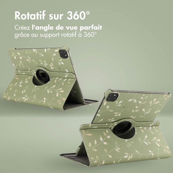 imoshion Coque tablette Design rotatif à 360° iPad Air 13 inch (2024) M2 - Green Flowers