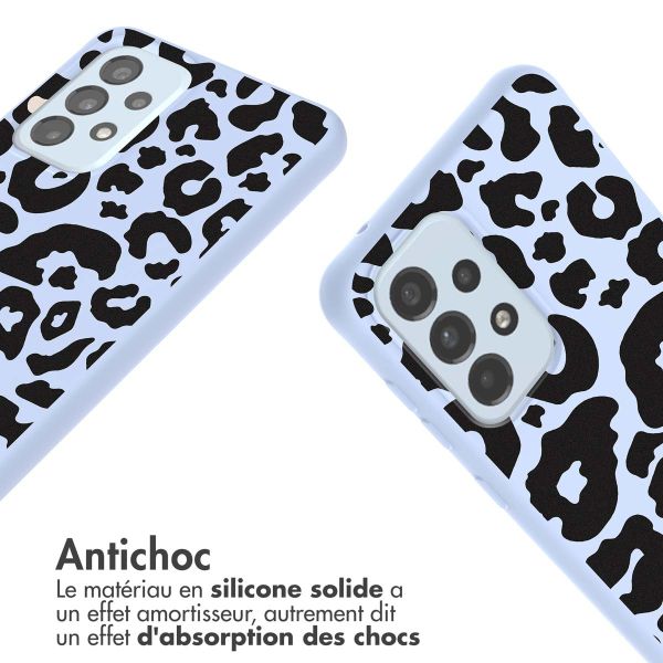 imoshion Coque design en silicone avec cordon Samsung Galaxy A33 - Animal Lila