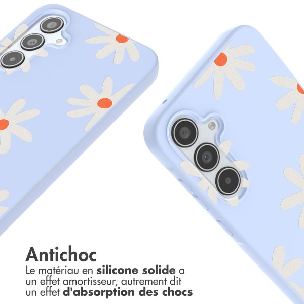 imoshion Coque design en silicone avec cordon Samsung Galaxy A35 - Lila Flower Distance