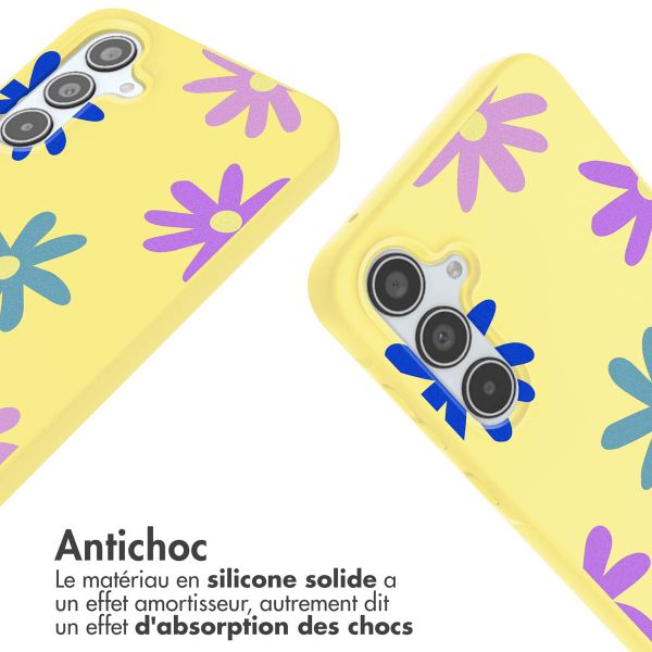 imoshion Coque design en silicone avec cordon Samsung Galaxy A35 - Yellow Flower Distance