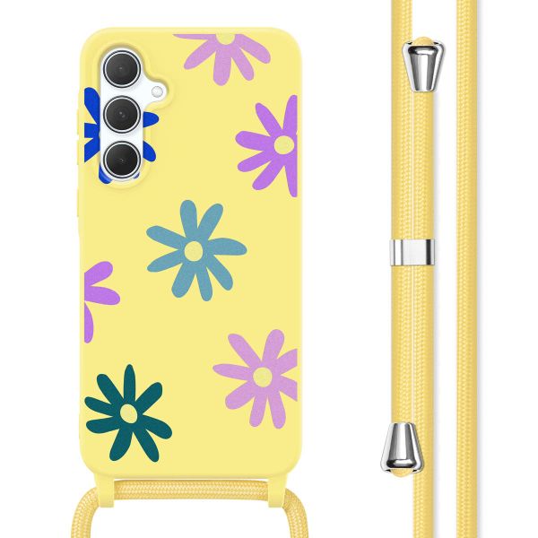 imoshion Coque design en silicone avec cordon Samsung Galaxy A35 - Yellow Flower Distance