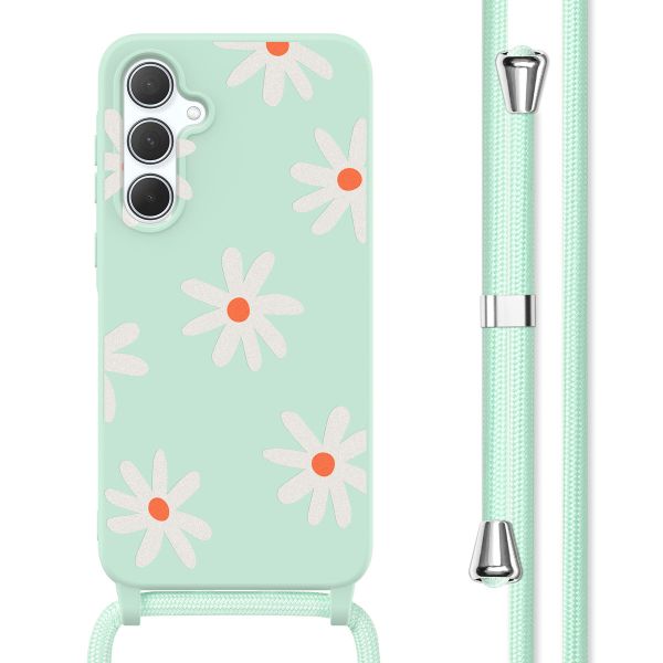 imoshion Coque design en silicone avec cordon Samsung Galaxy A35 - Green Flower Distance