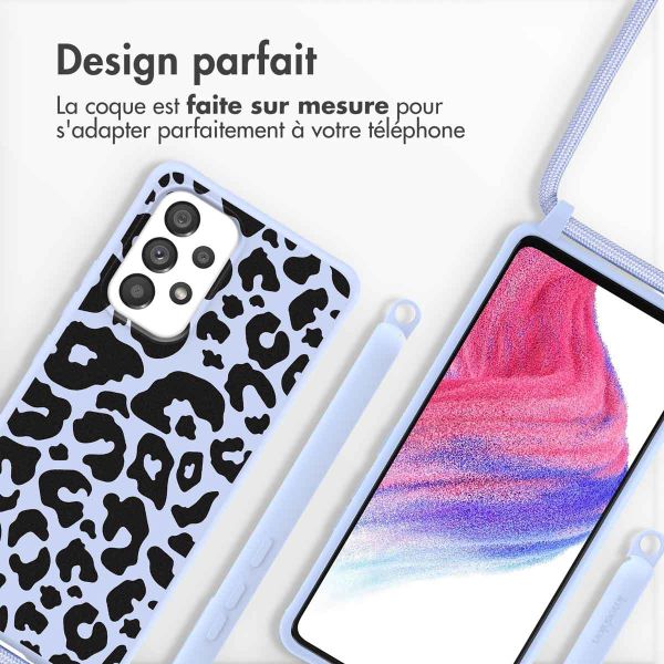 imoshion Coque design en silicone avec cordon Samsung Galaxy A53 - Animal Lila