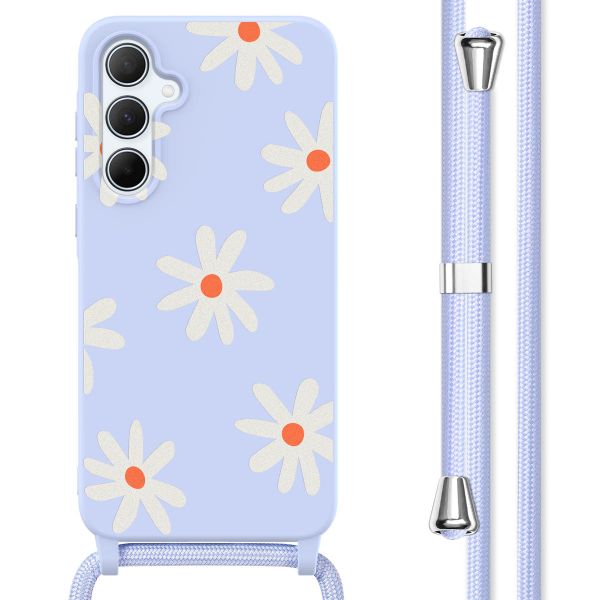 imoshion Coque design en silicone avec cordon Samsung Galaxy A55 - Lila Flower Distance