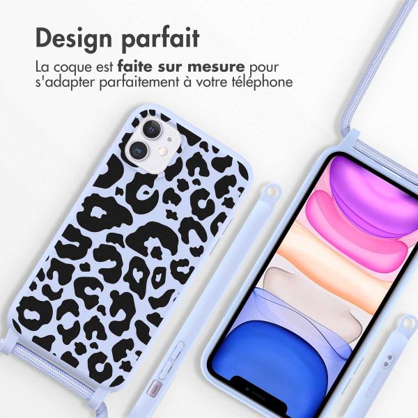 imoshion Coque design en silicone avec cordon iPhone 11 - Animal Lila