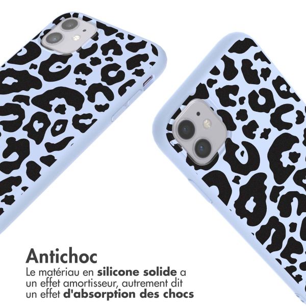 imoshion Coque design en silicone avec cordon iPhone 11 - Animal Lila