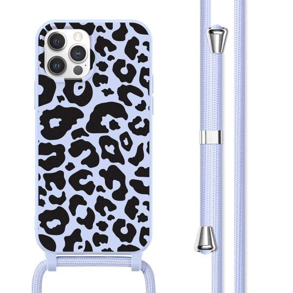 imoshion Coque design en silicone avec cordon iPhone 12 (Pro) - Animal Lila