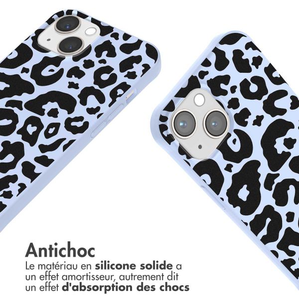 imoshion Coque design en silicone avec cordon iPhone 13 - Animal Lila