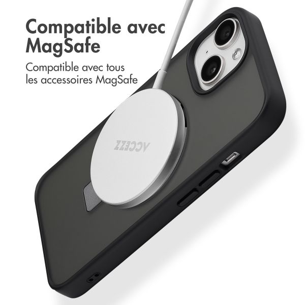 Accezz Coque Ring Stand avec MagSafe iPhone 15 - Noir