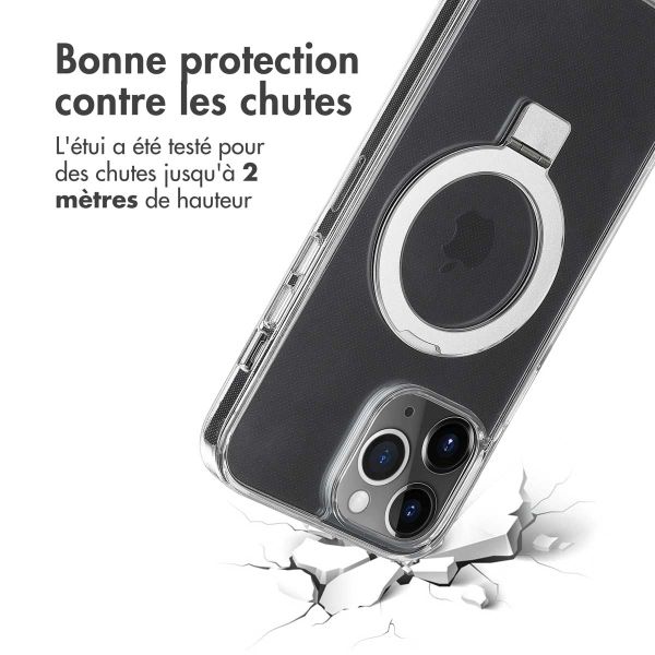 Accezz Coque Ring Stand avec MagSafe iPhone 13 Pro Max - Transparent