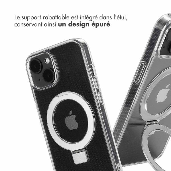 Accezz Coque Ring Stand avec MagSafe iPhone 14 - Transparent