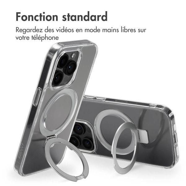 Accezz Coque Ring Stand avec MagSafe iPhone 14 Pro - Transparent