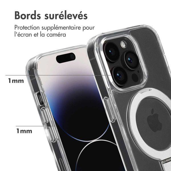 Accezz Coque Ring Stand avec MagSafe iPhone 14 Pro - Transparent