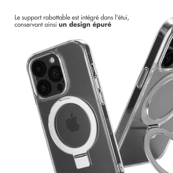 Accezz Coque Ring Stand avec MagSafe iPhone 14 Pro - Transparent