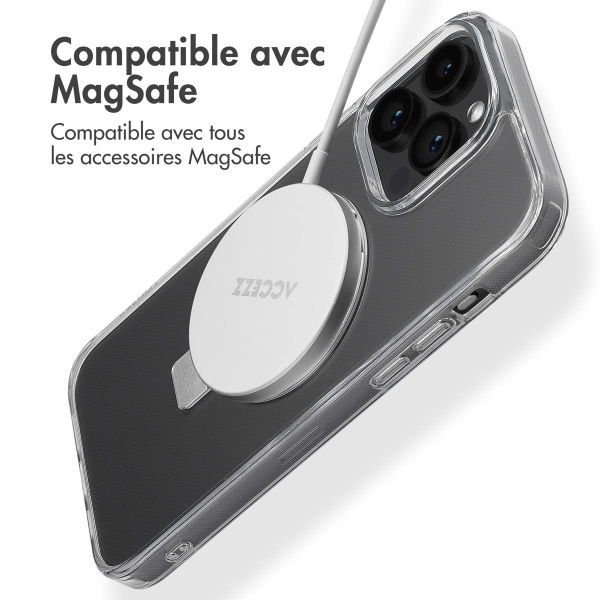 Accezz Coque Ring Stand avec MagSafe iPhone 14 Pro Max - Transparent