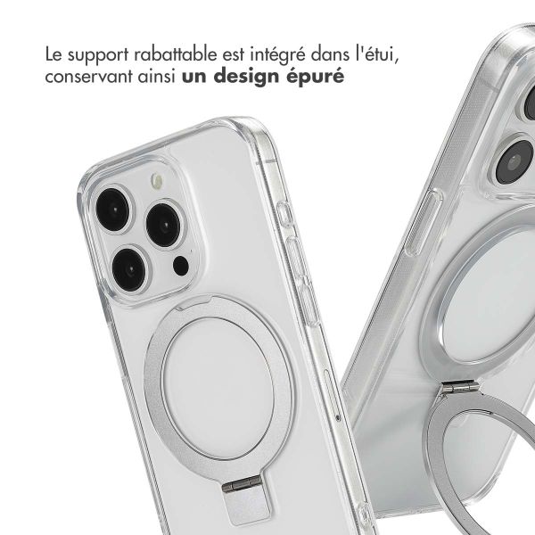 Accezz Coque Ring Stand avec MagSafe iPhone 15 Pro - Transparent