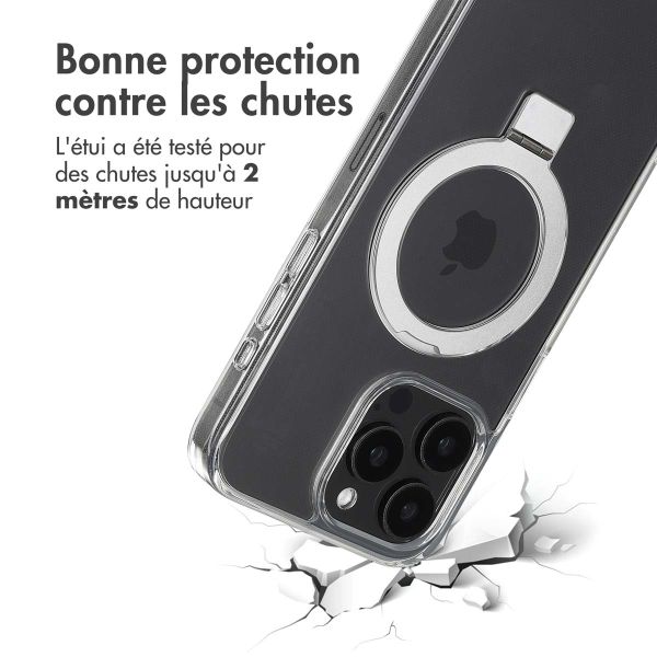 Accezz Coque Ring Stand avec MagSafe iPhone 15 Pro Max - Transparent